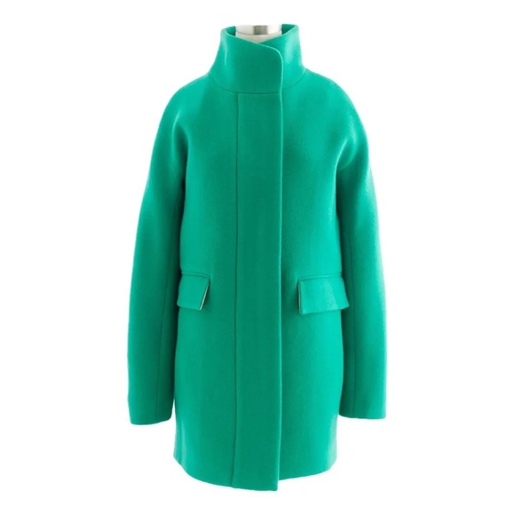 J. Crew Stadium Cloth Nello Gori Italian Wool Green Coat Minimalist Luxe Chic